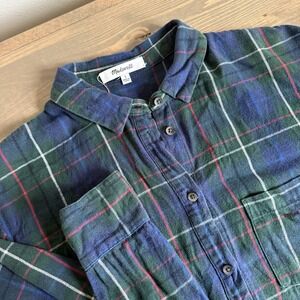Madewell Womens Small Plaid Cotton Flannel Long Sleeve Button Up Shirt Top